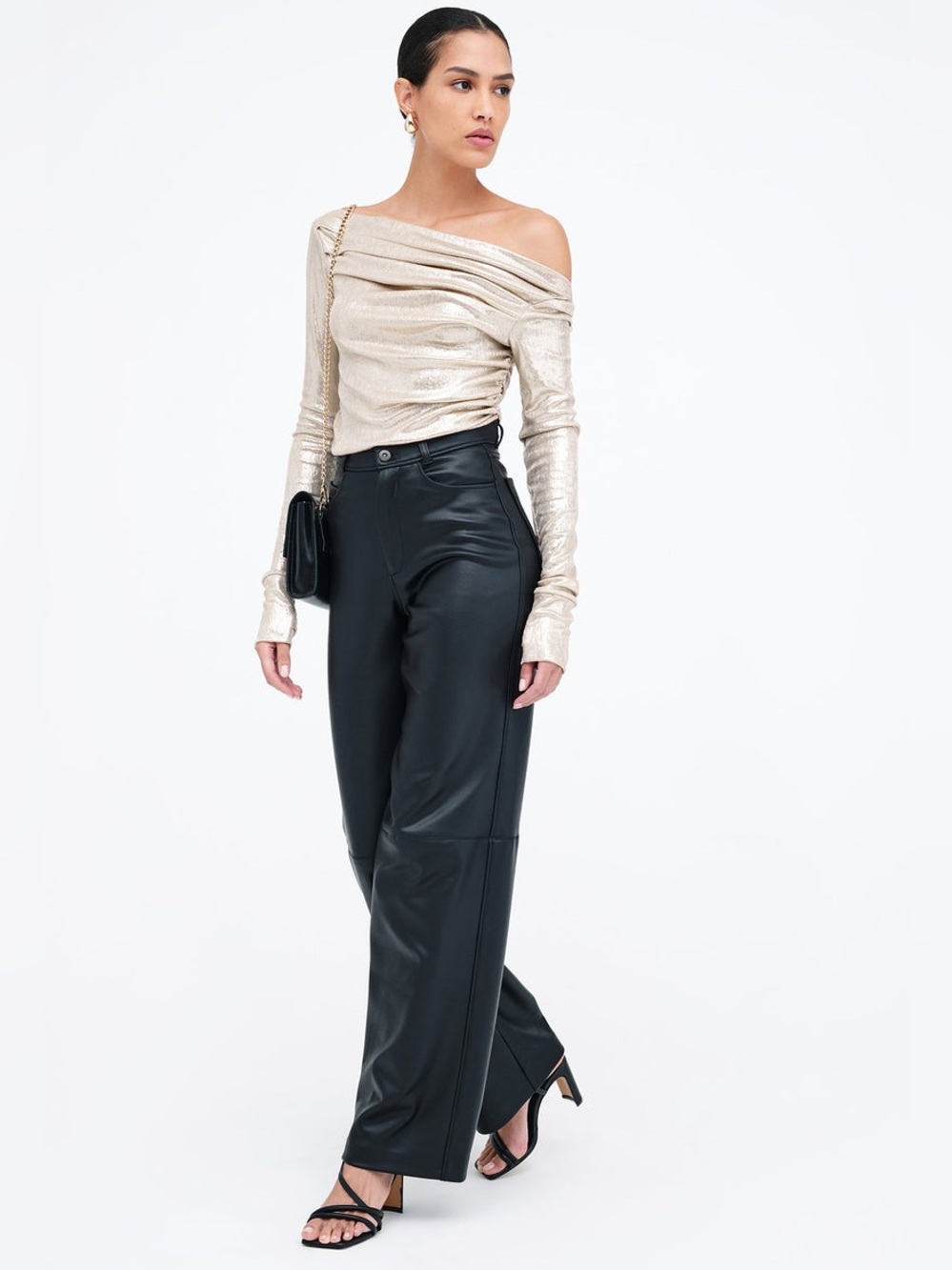 Marcella NYC Cooper Sparkly Lurex Long Sleeve Boatneck Top Stardust Size XS - Picture 5 of 15